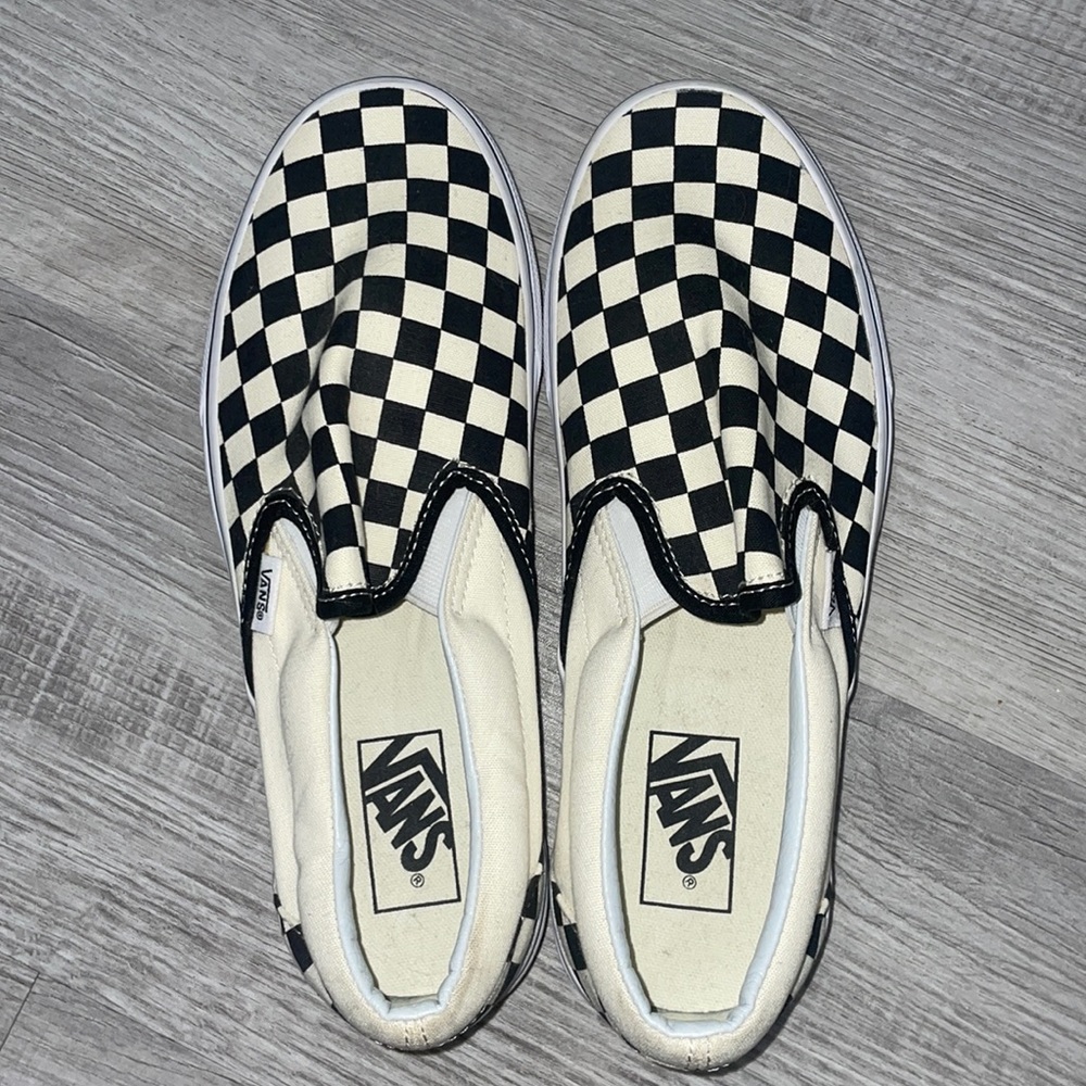 checkered slip on vans